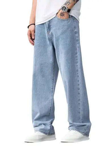 KOTTY Men's Solid Regular Fit Mid Distressed Fashionable Trendy Denim Jeans(Blue,34)